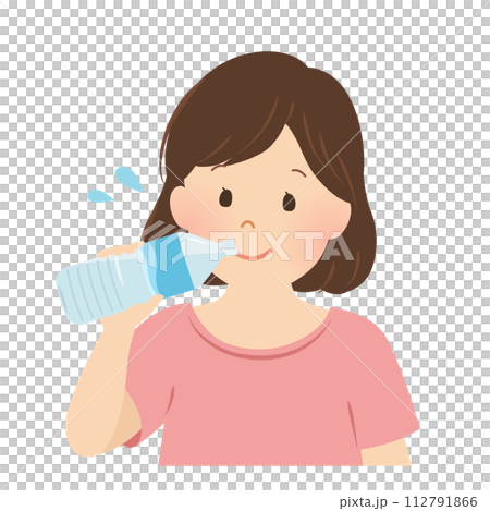 Vector illustration of a woman hydrating Vector illustration of a woman hydrating 112791866
