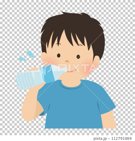 Vector illustration of a boy hydrating Vector illustration of a boy hydrating 112791869