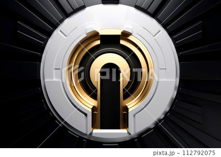 Close-up, Abstract technology digital keyhole ,high tech button, Generative AI Close-up, Abstract technology digital keyhole ,high tech button, Generative AI 112792075