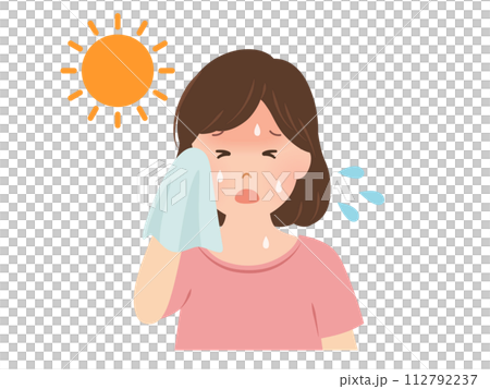 Heatstroke Vector illustration of a woman who looks hot Heatstroke Vector illustration of a woman who looks hot 112792237