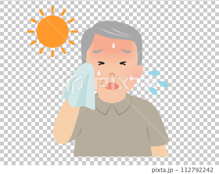 Heatstroke Vector illustration of a hot-looking senior man Heatstroke Vector illustration of a hot-looking senior man 112792242