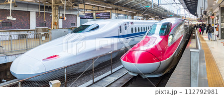 東京駅に停車する新幹線 東海道・山陽新幹線・秋田新幹線 東京駅に停車する新幹線 東海道・山陽新幹線・秋田新幹線 112792981