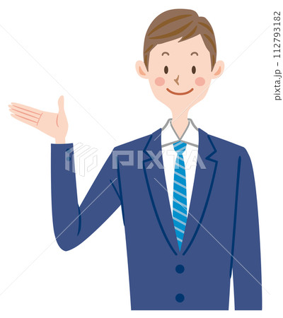 案内をするビジネスマン 案内をするビジネスマン 112793182