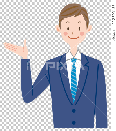 案内をするビジネスマン 案内をするビジネスマン 112793182
