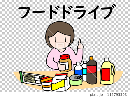 Illustrations that can be used for food drive activities Illustrations that can be used for food drive activities 112793398