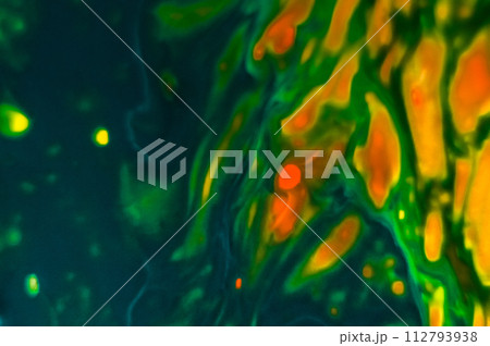 Abstract background of acrylic paint in green and yellow tones, macro Abstract background of acrylic paint in green and yellow tones, macro 112793938