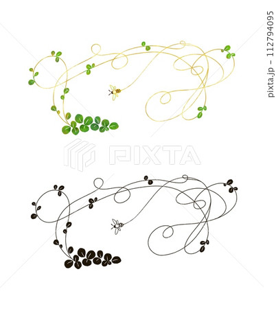 ミツバチとクローバー 112794095