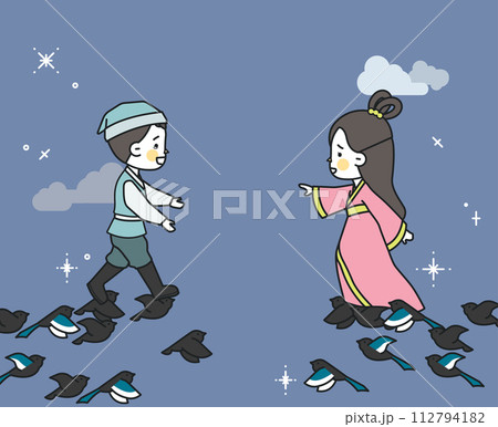 tanabata hikoboshi and orihime character illustration tanabata hikoboshi and orihime character illustration 112794182