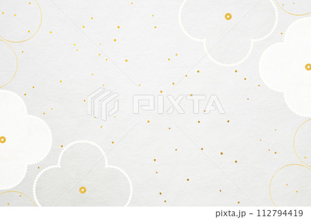和モダンな花柄の和紙_花のイラストフレーム背景 112794419