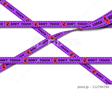 注意を促す“触るな！”の規制線 112794780