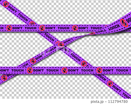 “Don’t touch!” regulation lines reminding people to be careful 112794780