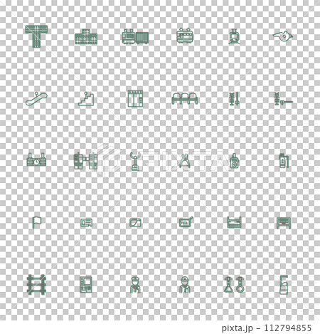 站相關顏色陰影圖示插圖集 112794855