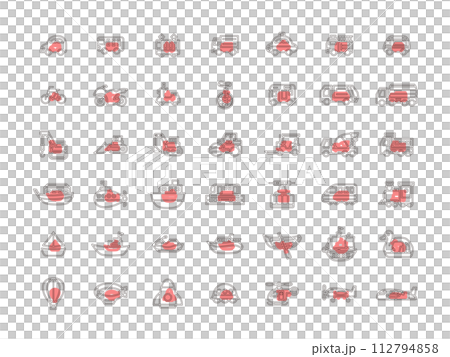 各種車輛輪廓圖示設定紅色 各種車輛輪廓圖示設定紅色 112794858