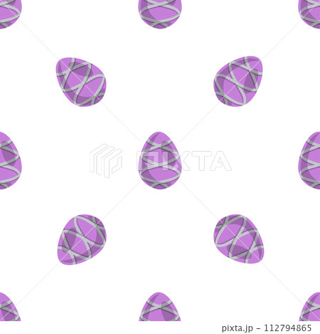 Illustration on theme seamless celebration holiday Easter with hunt colorful bright eggs 112794865