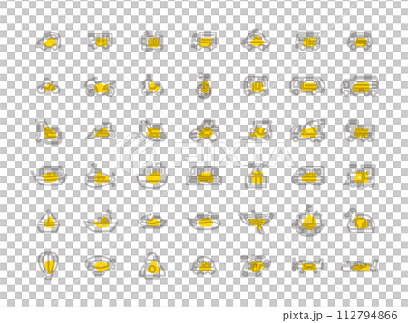 様々な乗り物のアウトラインアイコンセット 112794866