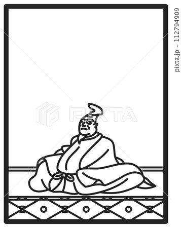 シンプル線画百人一首　柿本人麻呂 112794909