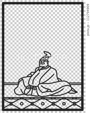 簡單的線條畫百人一州柿本一麻呂 112794909