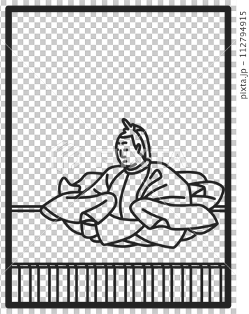 簡單的線條畫百人一州天智皇帝 112794915