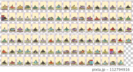 簡單百人一書貼紙風格圖示集（無背景） 112794916