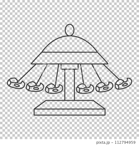 線画テーマパーク関連単品イラストアイコンセット 空中ブランコ 線画テーマパーク関連単品イラストアイコンセット 空中ブランコ 112794959