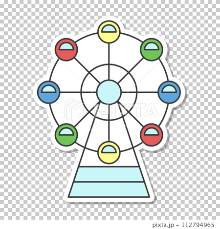 貼紙主題樂園相關單圖圖示集摩天輪 112794965