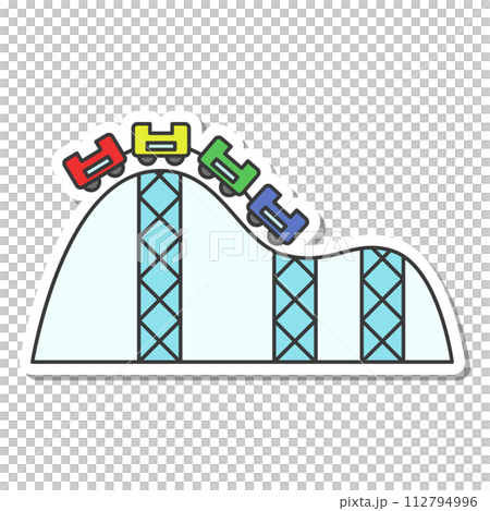 Sticker theme park related single item illustration icon set roller coaster Sticker theme park related single item illustration icon set roller coaster 112794996