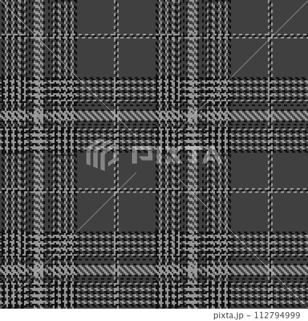 Black and white check plaid seamless vector pattern. 112794999