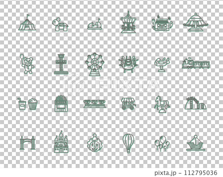 Color shadow theme park related illustration icon set 112795036