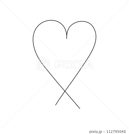Hand drawn heart. Doodle heart isolated on white background. Vector illustration. 112795048
