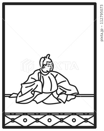 シンプル線画百人一首 紀貫之 シンプル線画百人一首 紀貫之 112795073