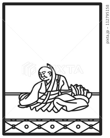 シンプル線画百人一首　僧正遍昭 112795158