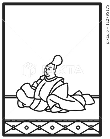 シンプル線画百人一首　安倍仲麿 112795175