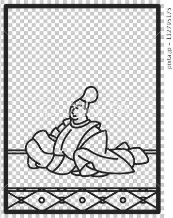 シンプル線画百人一首　安倍仲麿 112795175