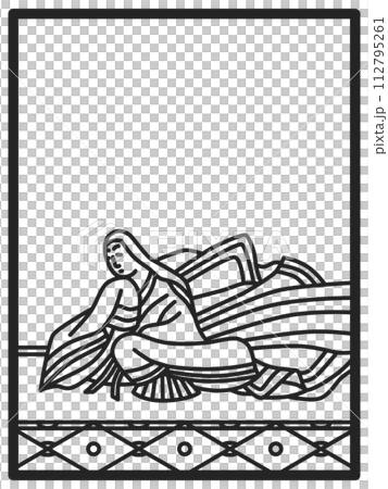 シンプル線画百人一首 伊勢大輔 シンプル線画百人一首 伊勢大輔 112795261