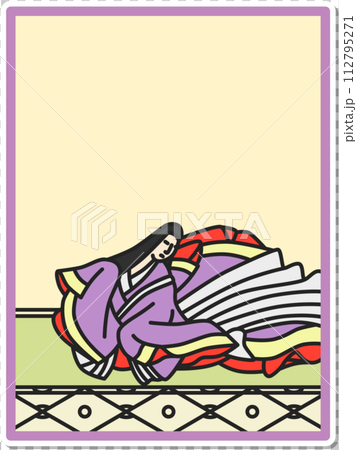 簡單貼紙 百人一州紫式部 簡單貼紙 百人一州紫式部 112795271