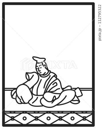 シンプル線画百人一首　曾禰好忠 112795322