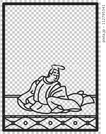 Simple line drawing Hyakunin Isshu by Taira Kanemori Simple line drawing Hyakunin Isshu by Taira Kanemori 112795341