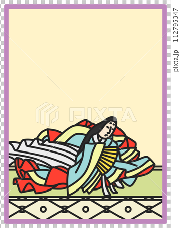 シンプルカラー百人一首　右近 112795347