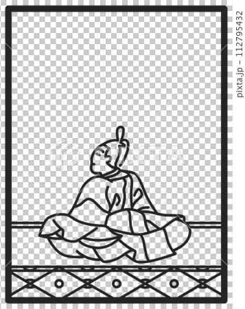 シンプル線画百人一首 皇太后宮大夫俊成 シンプル線画百人一首 皇太后宮大夫俊成 112795432