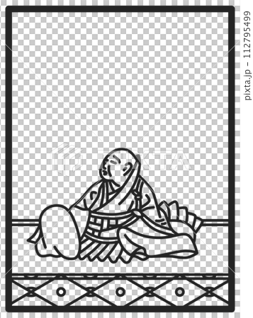 Simple line drawing Hyakunin Isshu Ryosho Hoshi Simple line drawing Hyakunin Isshu Ryosho Hoshi 112795499