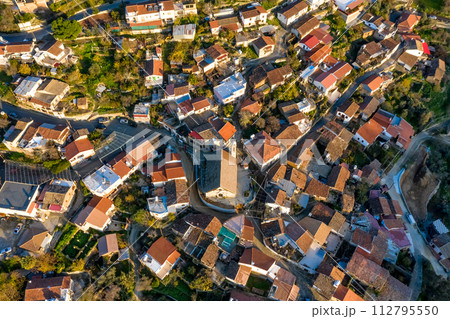 Overhead view of Gourri village. Region of Pitsilia, Nicosia District, Cyprus Overhead view of Gourri village. Region of Pitsilia, Nicosia District, Cyprus 112795550
