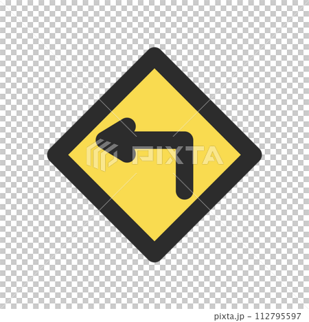 Single color illustration of mini sign with left refraction Single color illustration of mini sign with left refraction 112795597