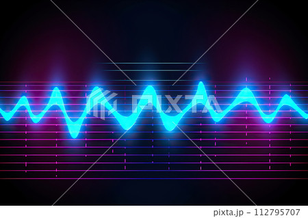 Generative ai on theme modern musical wave equalizer showing volume on abstract background 112795707