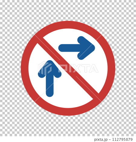 Single color illustration of mini sign: Right turn method for general motorized bicycles (small turn) Single color illustration of mini sign: Right turn method for general motorized bicycles (small turn) 112795879