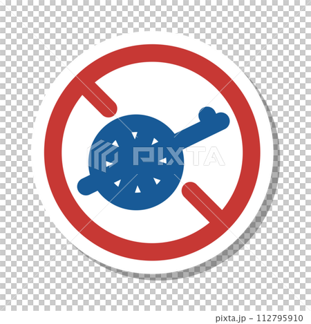 迷你標誌貼紙單圖：自行車以外的輕型車輛禁止通行 112795910