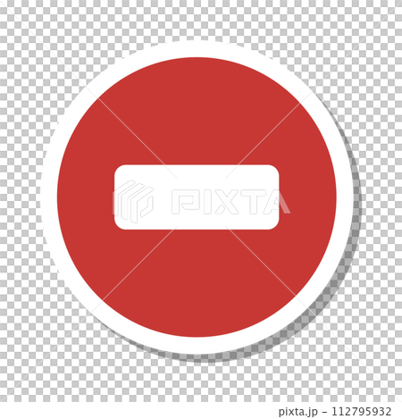 Single illustration of mini sign sticker No vehicles allowed 112795932