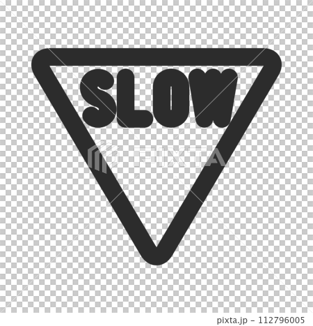 迷你標誌的線條畫單圖-減速-前方優先道路 112796005