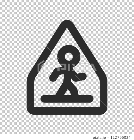 Line drawing single illustration of mini sign crosswalk 112796024