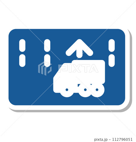 ミニ標識のステッカー単品イラスト　牽引自動車の高速自動車国道通行区分 112796051