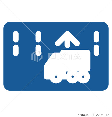 ミニ標識のカラー単品イラスト　牽引自動車の高速自動車国道通行区分 112796052